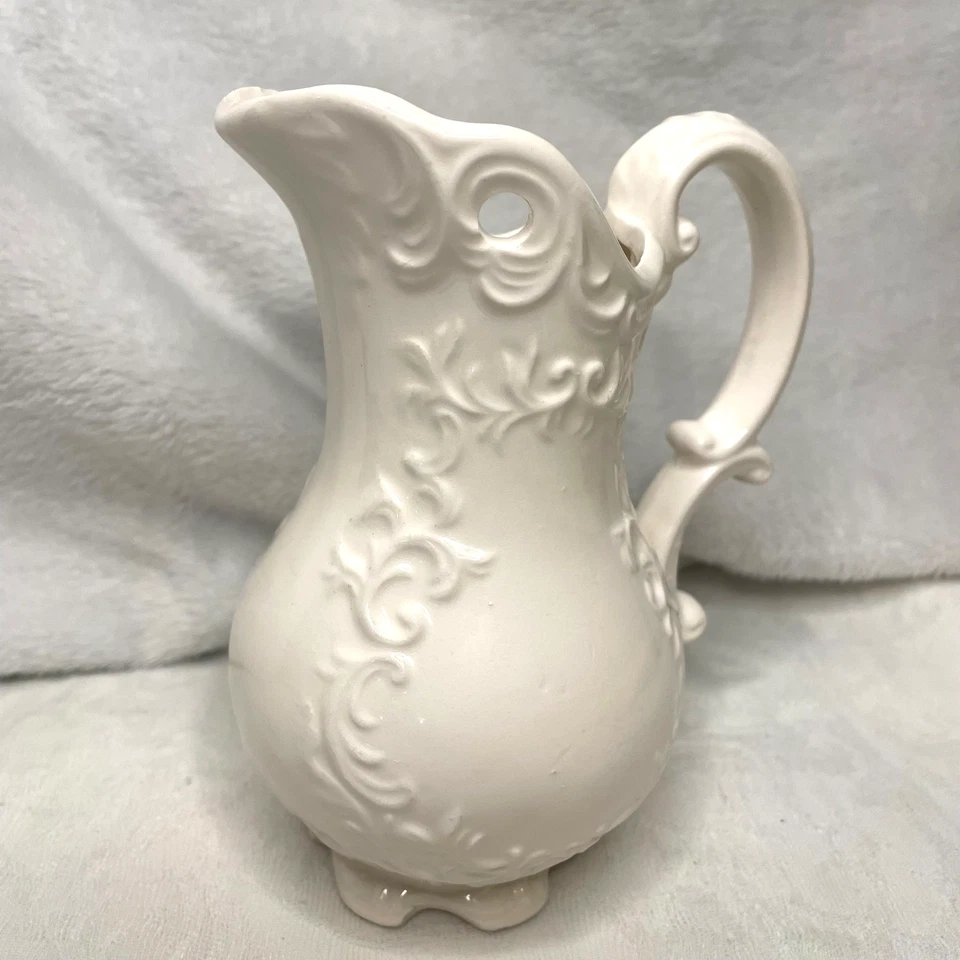 Jarra de cerámica blanca Napcoware vintage patrón provincial país francés años 60 Foto 1 de 4