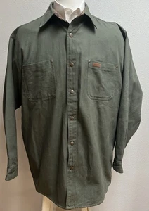 Camisa Carhartt Jac Shacket Para Hombres L Verde Oliva Lona Franela Forrada - Imagen 1 de 14