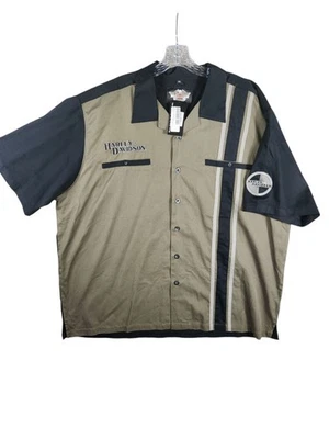 NWT 2008 Harley Davidson Mens 3XL Short Sleeve Button Up Shirt Mechanics NEW - Image 1 of 4