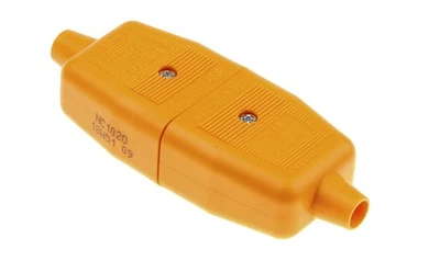 10 amp 2 Pin Rubber Flex Cable Connector Flymo Lawnmower Hedge Trimmer Orange - Image 1 of 4