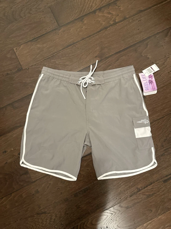 Pantalones cortos de natación grises Reef Life XL para hombre nuevos con etiquetas Foto 1 de 1
