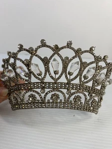 Tiara corona alta de diamantes de imitación - Imagen 1 de 20