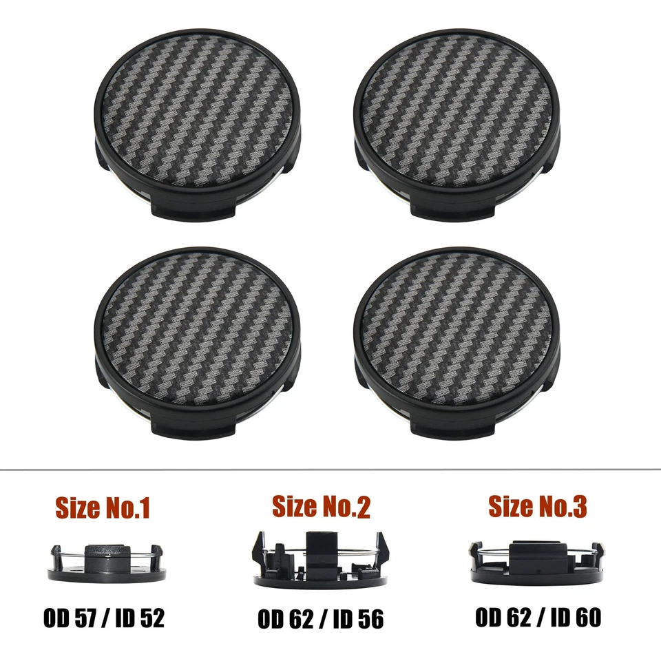 57MM/62MM Wheel Center Hub Caps Wheel Cover Cap No Logo Base 4 Pieces - Image 1 of 1