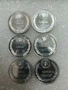Honolulu Hawaii The Aloha State Red Hibiscus Attained Statehood Six Coin Lot - Bild 1 von 5