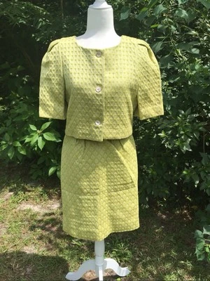 MCM 60s Chartreuse Two Piece Set Small - Image 1 of 3