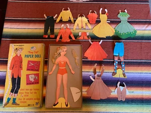 Vintage Lot Pony Tail Cut Paper Dolls Cardboard Girl Outfits Clothes By Gabriel - Picture 1 of 10