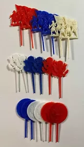 Vintage 1960s American Patriotic Cupcake Toppers - Your Choice - Old Store Stock - Picture 1 of 4