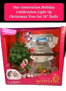 Our Generation Holiday Celebration beleuchteter Weihnachtsbaum Set 18 Zoll Puppen - Bild 1 von 4