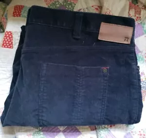 Haggar 1926 Mens Premium Stretch Corduroy Pants 40x29 Navy Low Rise Button Fly - Picture 1 of 5