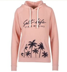Salt Life Shady Escape Hoodie Size M Peach Palms "Salt Life State Of Mind" Beach - Picture 1 of 7