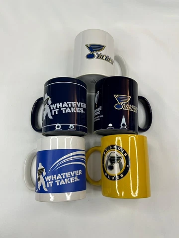 St. Louis Blues Hockey Maxwell House Promo Coffee Mug Lot of 5 Cover
