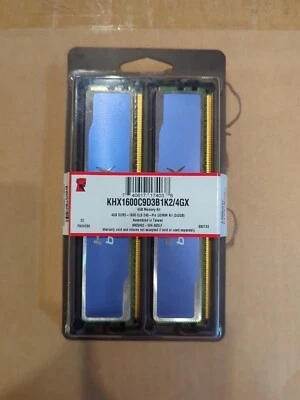 4GB 2 X 2GB DDR3-1600 PC3-12800 Kingston HyperX Blue KHX1600C9D3B1K2/4GX Ram Kit - Image 1 of 2