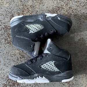 2016 Original Td Retro Nike Air Jordan 5 Metallic Black Baby Infant Toddler 4c - Picture 1 of 12