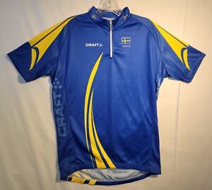 Craft L2 Insulation Sweeden Cycling Jersey Mens Size Large 1/4 Zip Blue Yellow