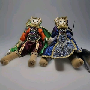 Porzellan Royal Katze Figuren, 12 Zoll anthropomorphe Plüschkörper - Bild 1 von 12