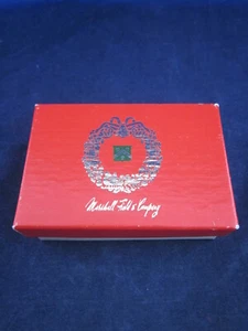 MARSHALL FIELD'S Gift Box Red Christmas Wreath 1" tall x 3" x 2" 1977 WORN - Picture 1 of 10