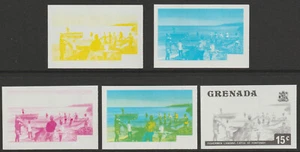 1606 - GRENADA 1975 FISHERMEN - set of 5 PROGRESSIVE COLOUR PROOFS mnh - Picture 1 of 2