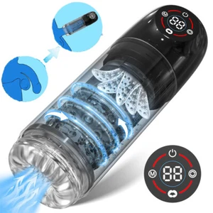 Automatic Male Masturbator Sex Toys for Men Penis Pump LCD Blowjob Sex Machine - Picture 1 of 6