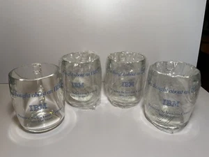 4 Vintage IBM Clear Coffee Mugs - NEW - Picture 1 of 4