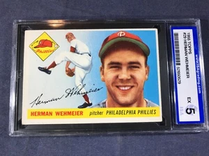 TARJETA DE BÉISBOL X3-40 - HERMAN WEHMEIER PHILLIES - 1955 TOPPS - TARJETA #29 - GRADO 5 - Imagen 1 de 5