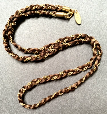 Calypso St Barth for Target Necklace Braided Woven Cord Chain Gold Tone Dainty - Image 1 of 4