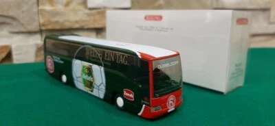 WIKING 7140441 Reisebus MB O 404 RHD  Fortuna Düsseldorf Maßstab 1:87 - Immagine 1 di 4