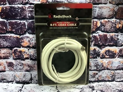 Radio Shack 8-FT (2.43M) Coax AV Cable TV Telephone Internet Data Video  Antenna - Image 1 of 4