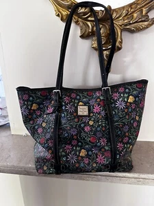 Dooney & Bourke Floral Botanical Black Shopper Tote Purse - Picture 1 of 9