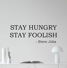 Steve Jobs Cytat Naklejka ścienna Stay Hungry Apple Iphone Naklejka winylowa Dekoracja 55quo
