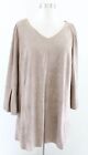 Soft Surroundings Izzy Taupe Brown Faux Suede Tunic Top Blouse Size Xl V Neck