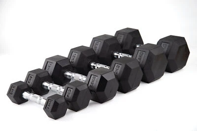 FITTECH Hexagon Kurzhanteln | 2,5 - 50kg | Hex Hantel gummiert | Kompakthanteln