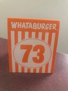 WHATABURGER TISCHZELT Nr. 73 Tischkarten Texas Hamburger Restaurant #73 glänzend - Bild 1 von 1