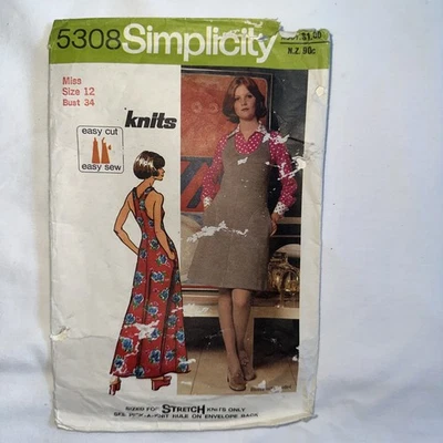 Simplicity 5308 Dress / Jumper stretch knit Racer Back Sz 12sewing pattern CC - Image 1 of 4