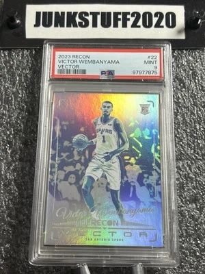 2023-24 Recon Victor Wembanyama PSA 9 SP Vector Holo Rare Rookie SP 22 RC Spurs - Image 1 of 3