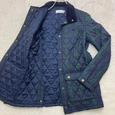 FRED PERRY Quilted Blackwatch Cotton Nylon Jacket Bomber M Logo Embroidered - Image 1 of 4