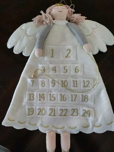 Christmas Angel Christmas Advent Calendar Count Down Wall Hanger Fabric  - Picture 1 of 4