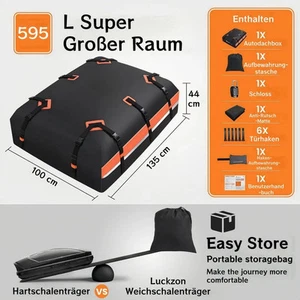 595L Auto Dachbox Faltbare Dachkoffer Aufbewahrungsbox Dachtasche Wasserdicht DE - Bild 1 von 8
