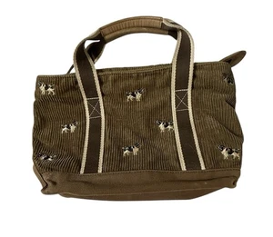 Bolso de Mano LL Bean Springer Spaniel Pana Perro de Caza Cuero De Colección - Imagen 1 de 8