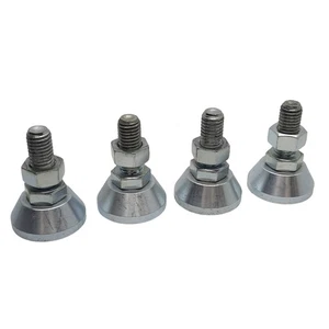 Lot of 4 Leveling Feet Non-Pivot, 2in Length, ø1.5in Base, M12x1.75 Thread - Picture 1 of 5