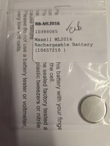 Maxell ML2016 Rechargeable Battery 3V Coin Cell – Brother / Ricoma / DTF - Picture 1 of 1