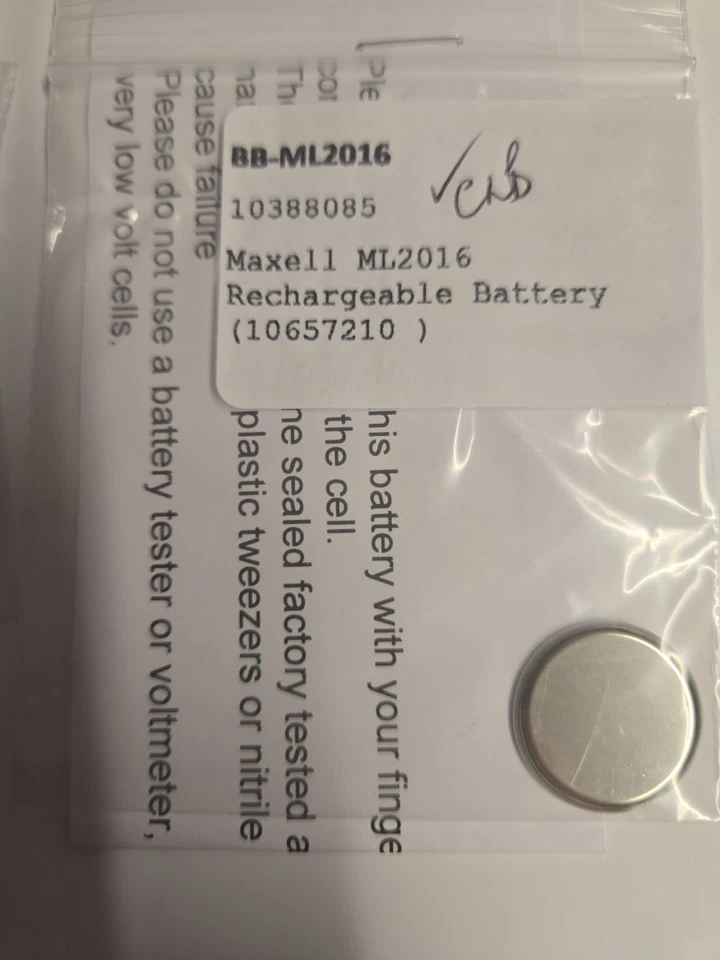 Maxell ML2016 Rechargeable Battery 3V Coin Cell – Brother / Ricoma / DTF - Image 1 of 1