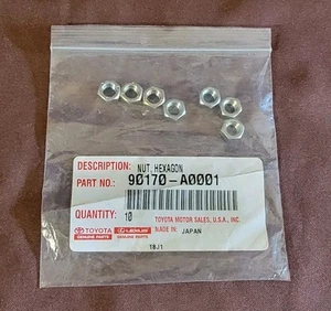 7 Genuine Toyota 90170-A0001 Suspension Stabilizer Bar Link Nuts , Valve Link - Picture 1 of 7