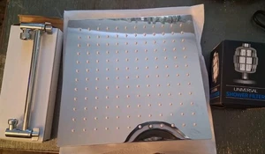 Regenduschkopf poliert Chromstahl 12 Zoll quadratisch mit Arm - Bild 1 von 2