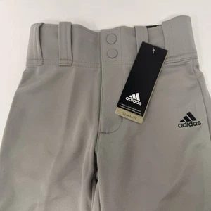 Adidas Youth XXS 4 - 6 Kids Unisex Baseball T Ball Pants Grey Climalite New - Picture 1 of 11