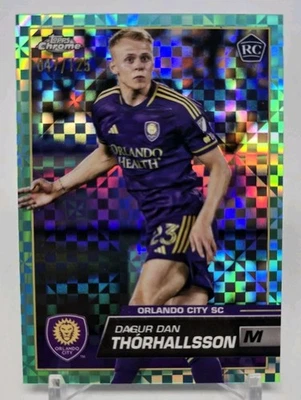 2023 Topps Chrome MLS Soccer DAGUR DAN THORHALLSSON Rookie Aqua X-Fractor /125 - Image 1 of 4