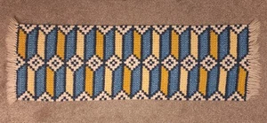 Vintage Norwegian Hand Woven Wool Textile Wall Hanging Tapestry Rug Table Runner - Picture 1 of 23