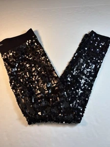 Express Sequin Leggings Black Medium - Picture 1 of 9