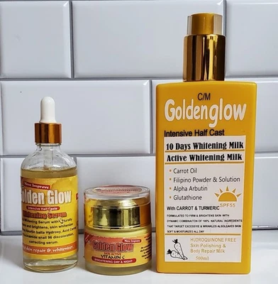 Loción corporal intensiva para piel Golden Glow 3 en 1 500 ml, crema facial y suero Foto 1 de 4