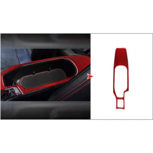 For Toyota 86 Subaru BRZ Red Carbon Fiber Interior Center Cupholder Cover Trim - Picture 1 of 8