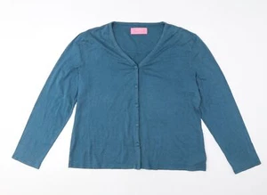 Charles Tyrwhitt Blue Silk Cotton V-Neck Blouse, L - Picture 1 of 12